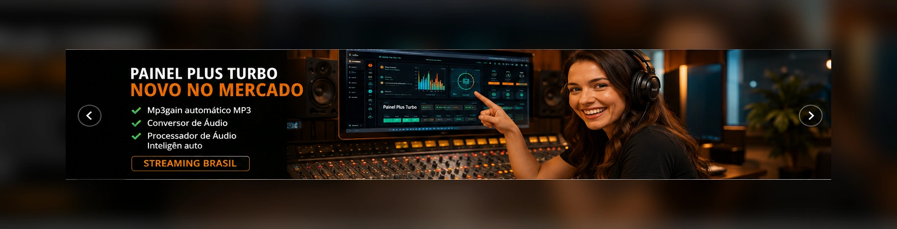 Painel de áudio profissional Plus Turbo
