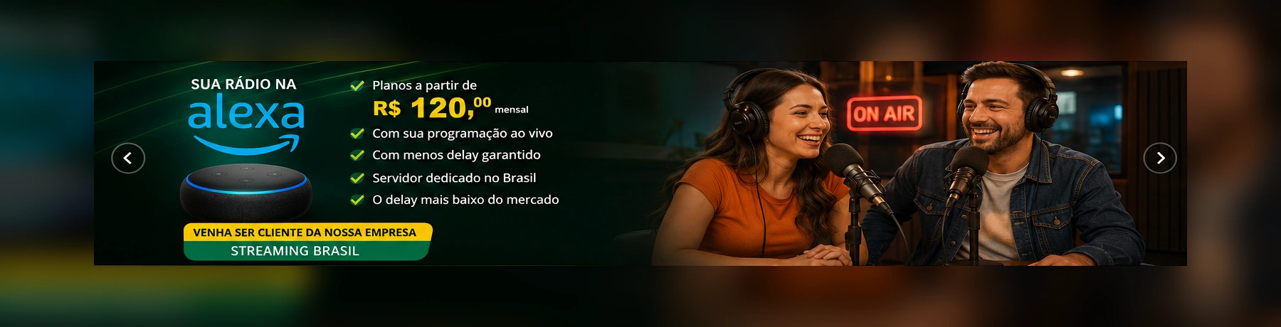 Sua rádio na Alexa e programação ao vivo